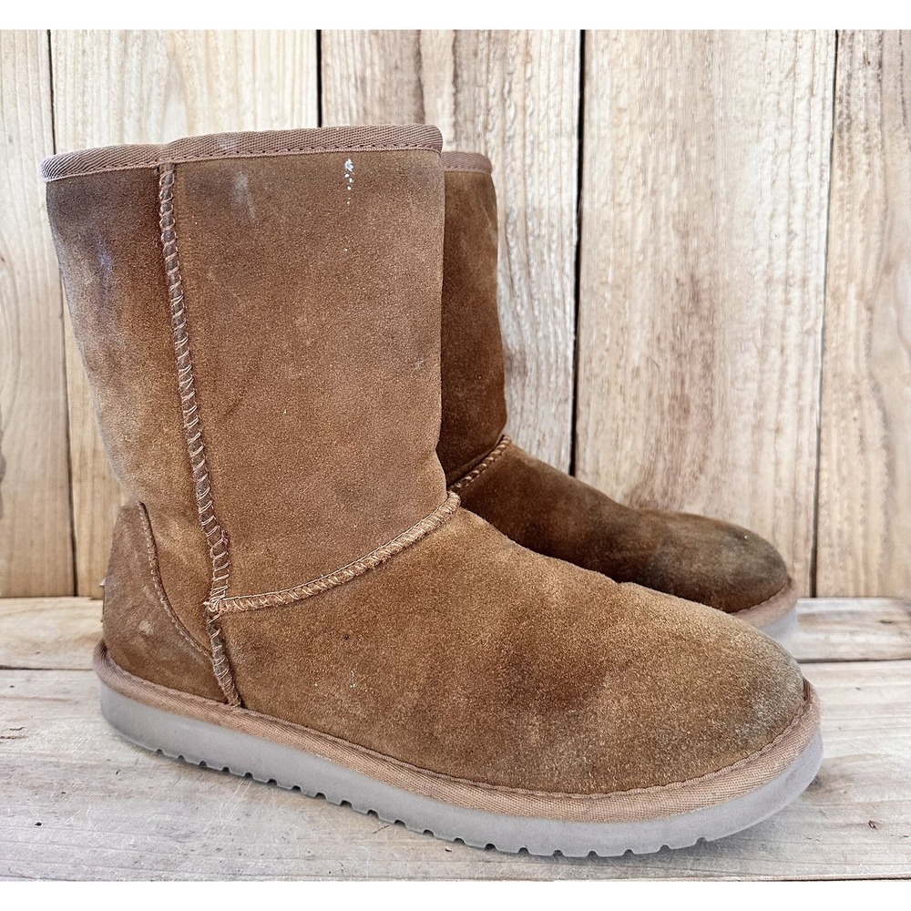 Koolaburra UGG Boots Short Shearling Brown Suede Fur Pull On Women’s 9 Leisure